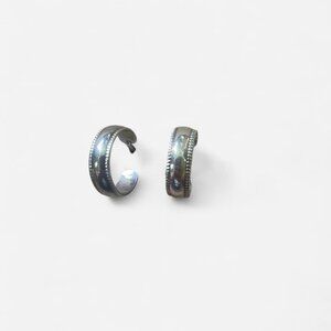 Sterling Silver Hoop earrings with engraved design